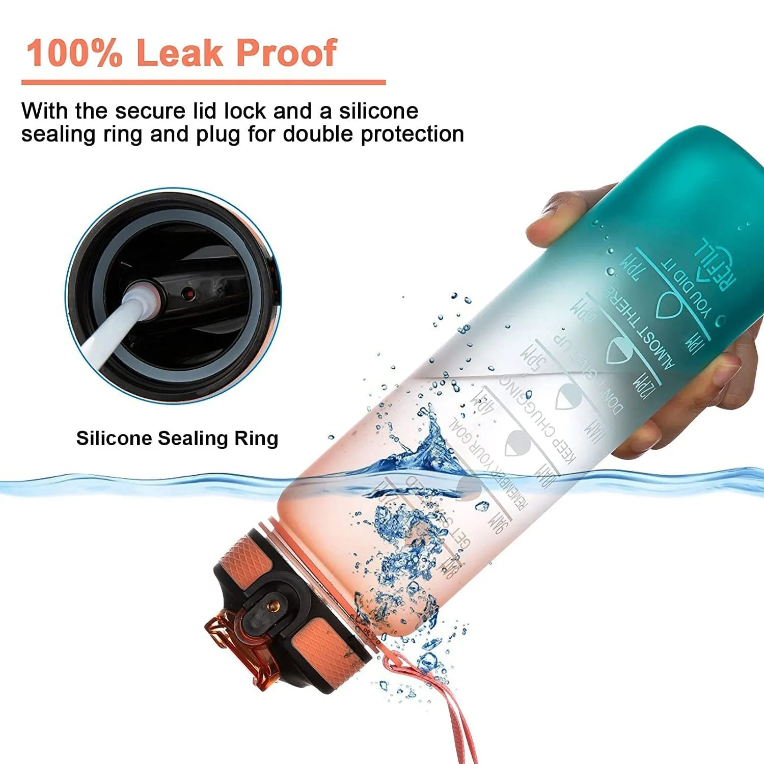 0325 Motivational Water Bottle 1 litre Sipper Bottle
