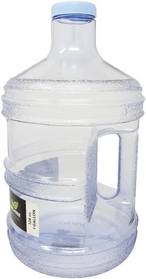 1 Gallon Leak-Proof BPA Free Reusable Plastic Drinking Water Big Mouth Bottle Jug Container with Holder Drinking Canteen