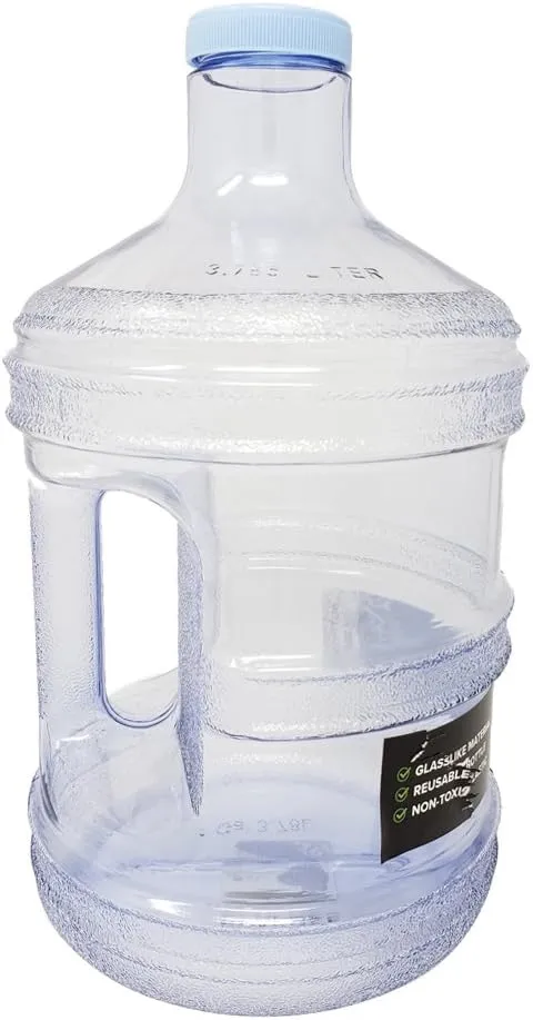 1 Gallon Leak-Proof BPA Free Reusable Plastic Drinking Water Big Mouth Bottle Jug Container with Holder Drinking Canteen