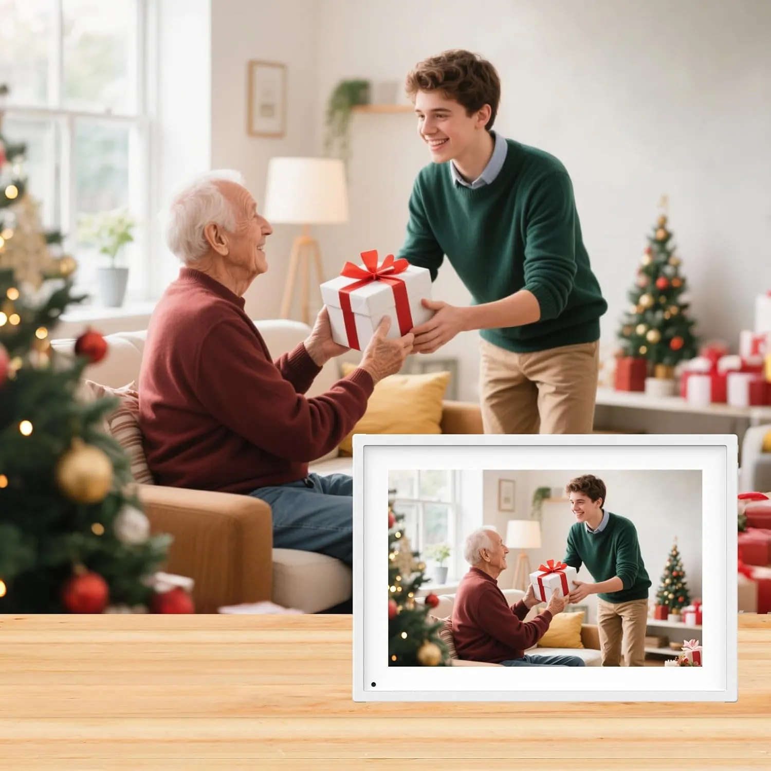 10.1 Inch Smart Digital Calendar Planner & Chore Chart, IPS HD Touchscreen Interactive Display for Family Schedules, Desk Stand Included - Share Photos/Videos
