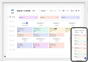 10.1 Inch Smart Digital Calendar Planner & Chore Chart, IPS HD Touchscreen Interactive Display for Family Schedules, Desk Stand Included - Share Photos/Videos