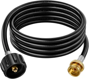 12 FT Propane Hose Adapter 1lb to 20lb, Fit for Weber Portable Grills, Coleman Stoves, Char-Broil Portable Grills, Blackstone Tabletop Griddle & More - Connects 1 lb Portable Appliances to 20 lb Tanks