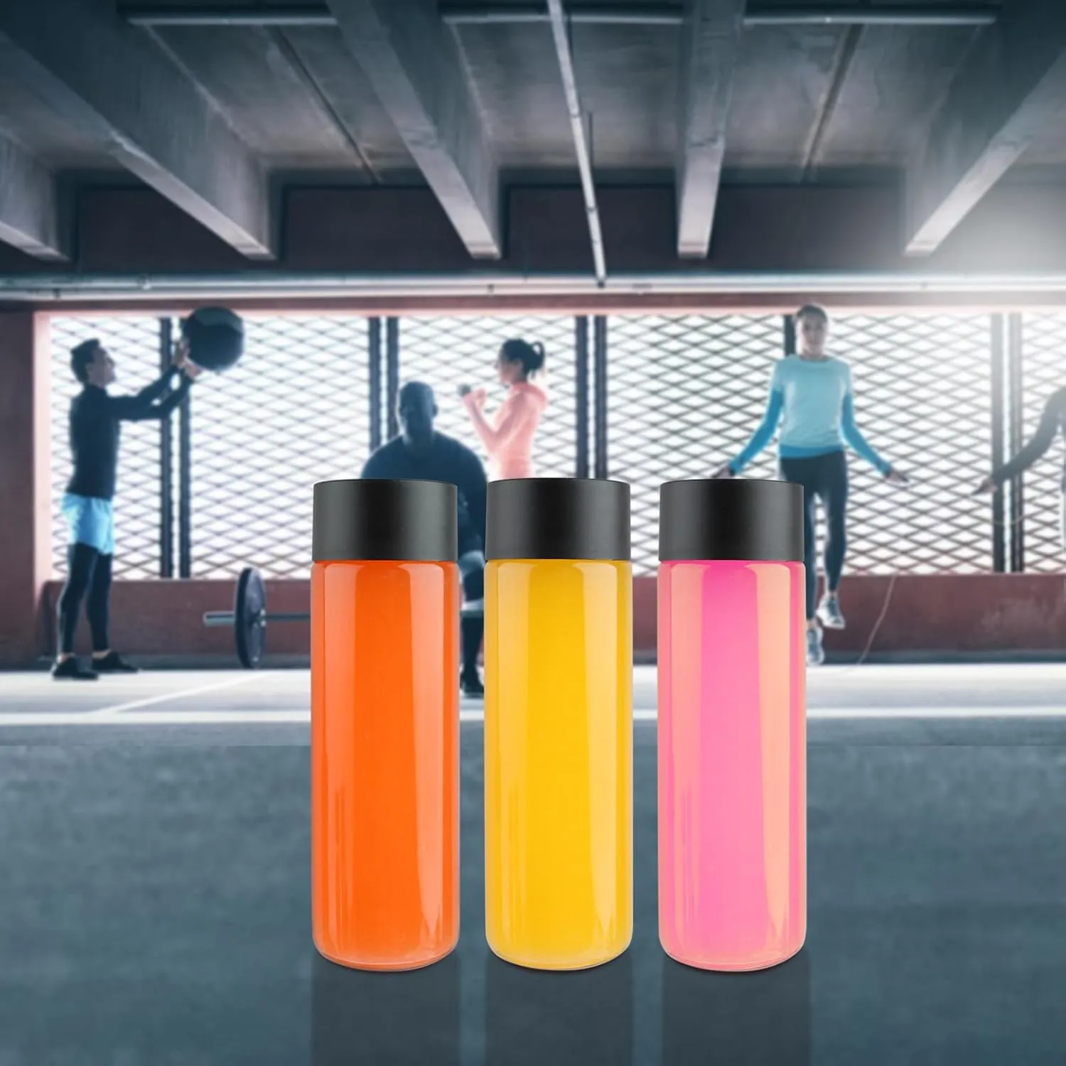 12 Pack 12oz Glass Water Bottles, 350ml Empty Glass Drink Bottles with Black Lids, Brush & Labels, Clear Reusable Juice Bottles for Juicing, Homemade Smoothies, Beverages