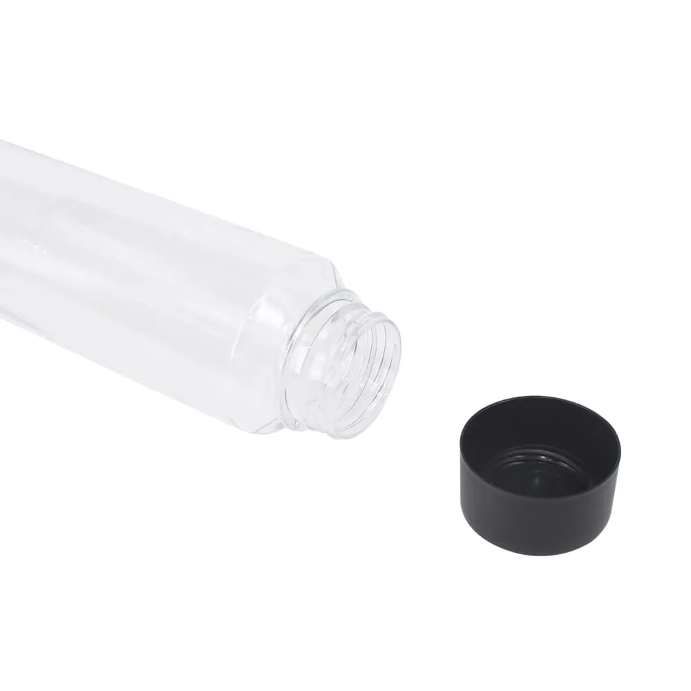 12 Pack 13.6 OZ (400 ml) Clear PET Plastic Juice Bottles With Black Lids Smoothie Ideal For Milk and Other Beverage