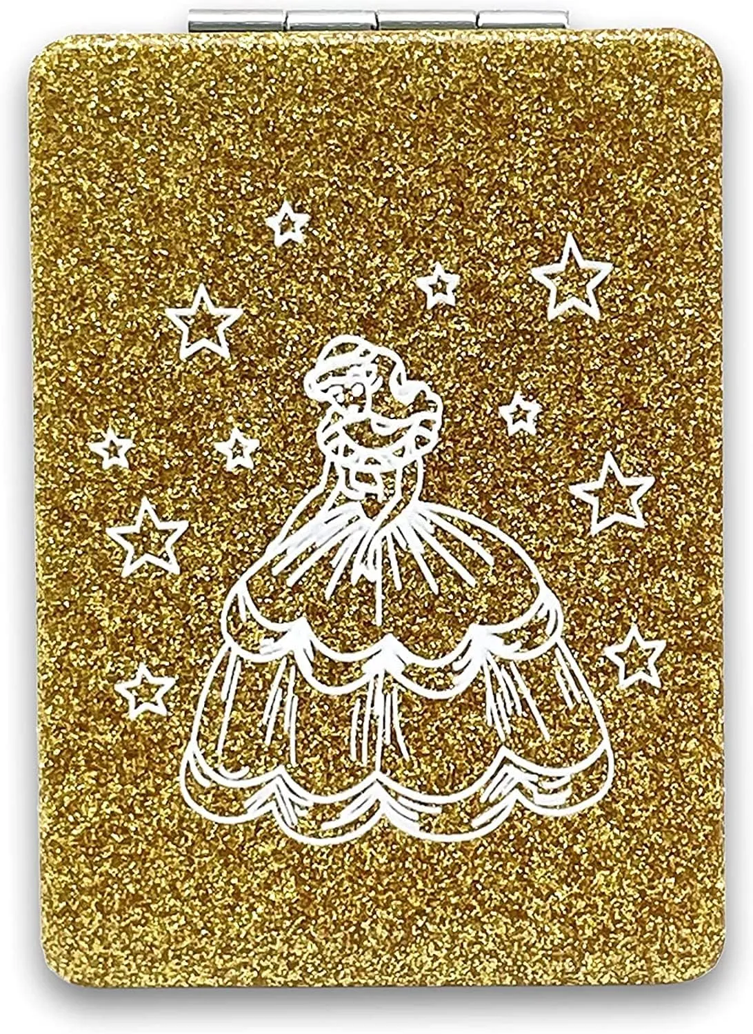 12 Pcs Sweet 15 Quinceanera Bling Compact Mirror Square Leather Makeup Mirror Recuerdos De Bautizo First Communion Mis Quince Años for Party Favors (Sweet 15 Gold)