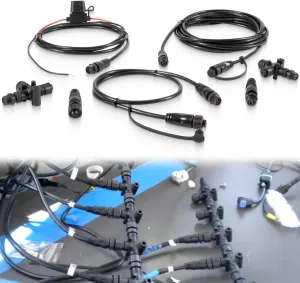 124-69 NMEA Network Starter Kit,NMEA 2000 Node Terminators, NMEA2000 Connection with T Connector Replace OEM 124-69,Compatible with Lowrance N2K-Exp-Rd-2 Network Starter Kit