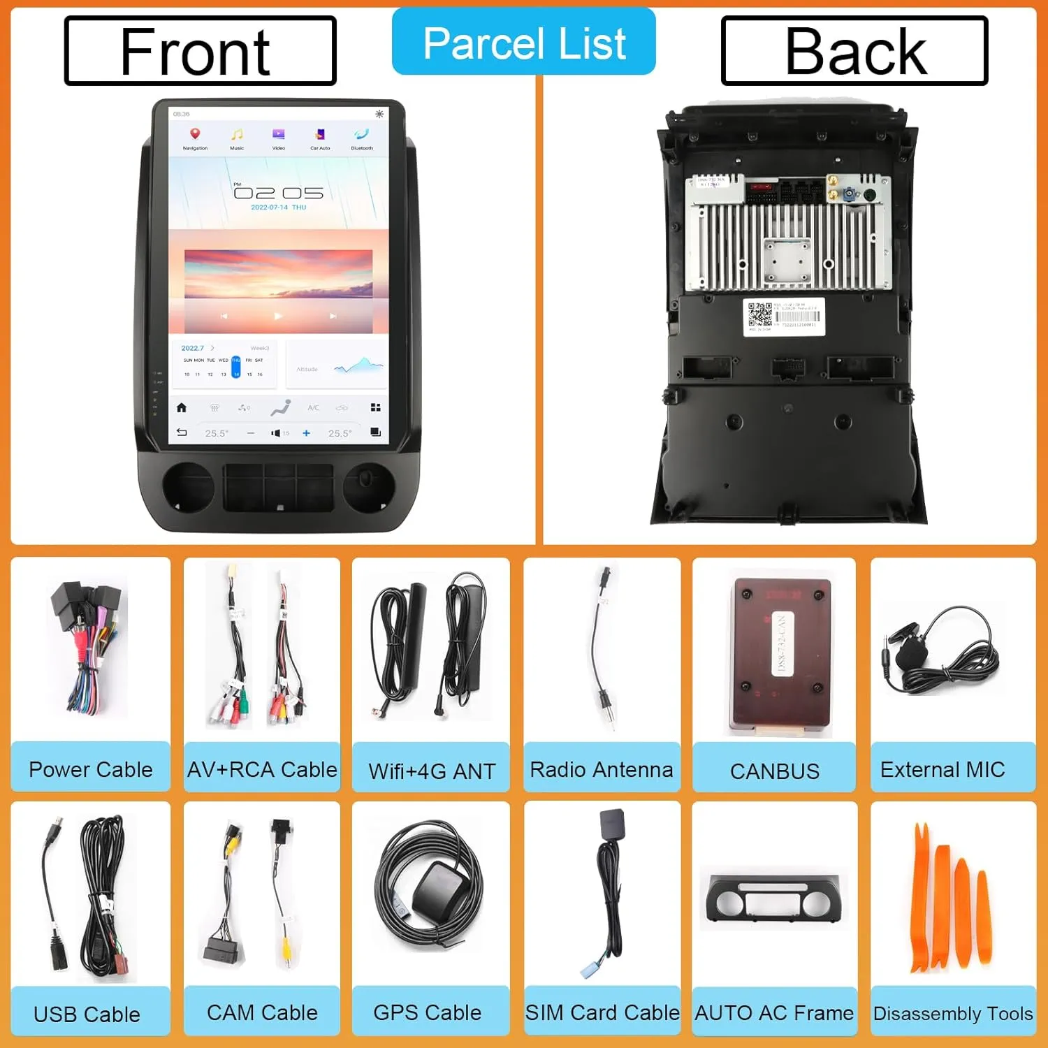 14.4 Inch Qualcomm Android 11 Car Radio for Ford F150 2015-2021 F250 F350 F450 2017-2021 Stereo Upgrade Tesla Style Dash IPS Touch Screen Android Auto GPS Navigation Multimedia Play