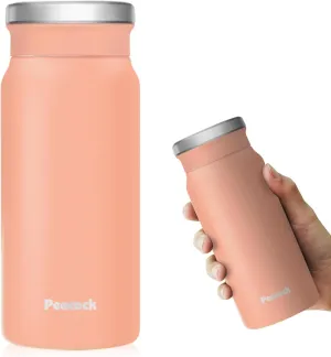 14oz Coffee Thermos Stainless Steel Travel Coffee Mug Vacuum Insulated Tumbler Double Wall Water Bottle, Leak Proof No Handle for Office, Back to School(Sakura Pink)