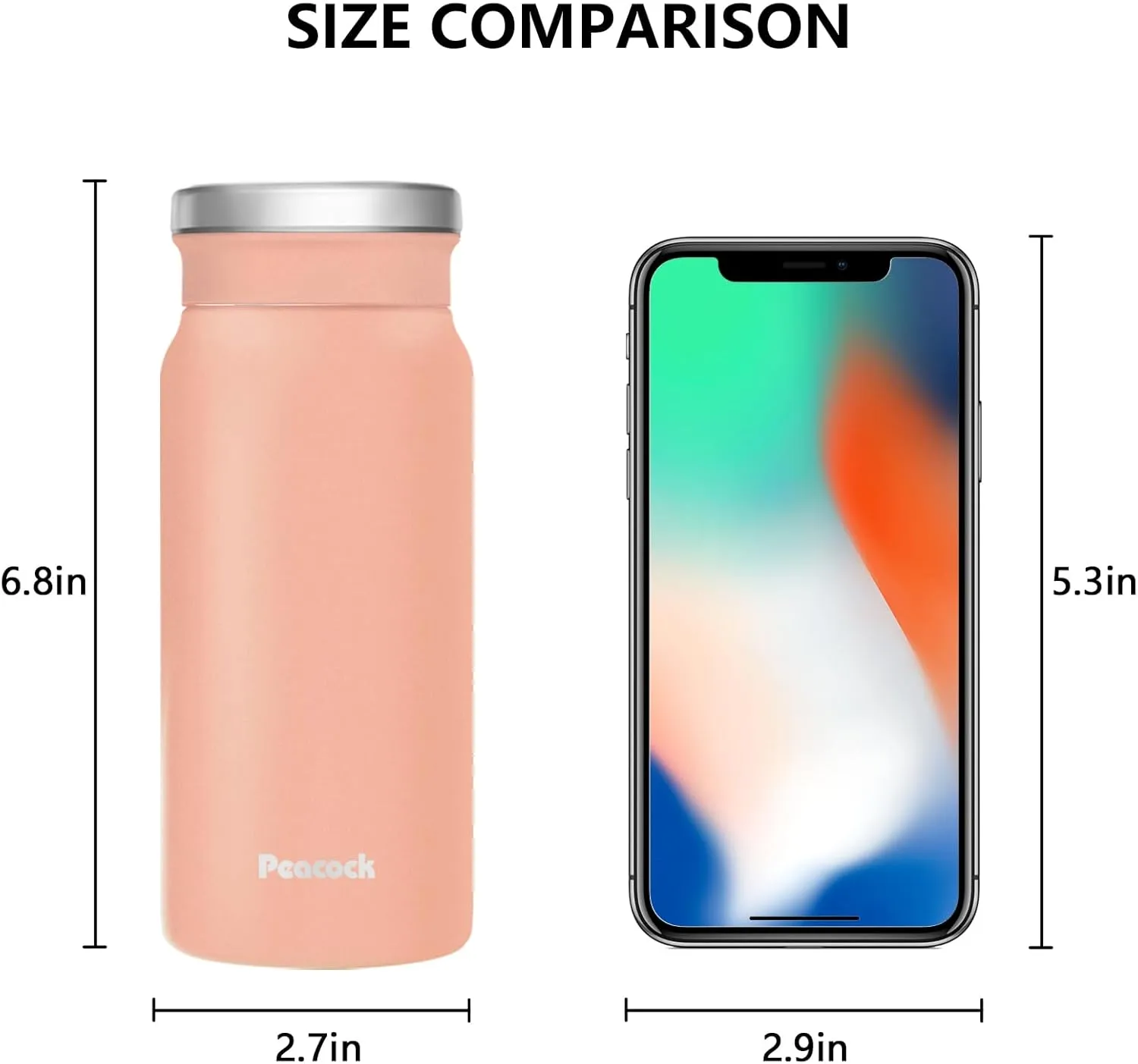 14oz Coffee Thermos Stainless Steel Travel Coffee Mug Vacuum Insulated Tumbler Double Wall Water Bottle, Leak Proof No Handle for Office, Back to School(Sakura Pink)