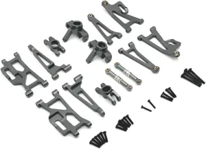 14PCs Metal Upgrades Parts for Hyper Go H14BM RC Car, Swing Arm Steering Cup Rear Hub Tie Rod Kit, Aluminum Alloy, Replacement Accessories for MJX 14210 14209 1/14 Brushless RC Cars (Titanium)