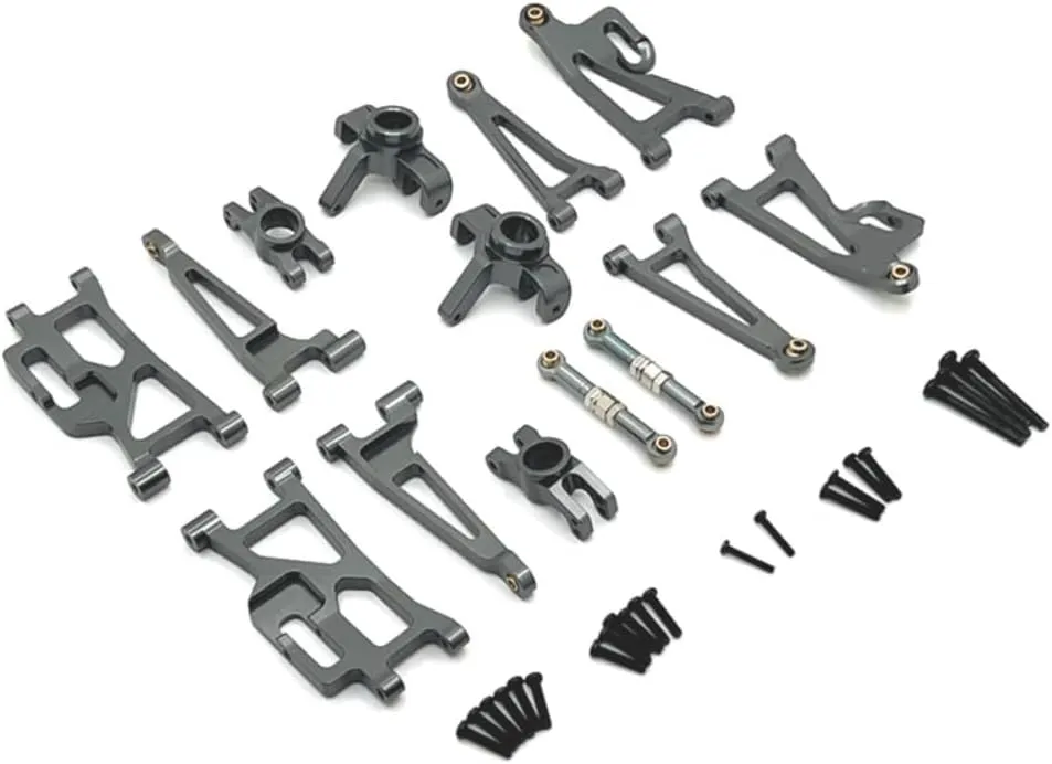 14PCs Metal Upgrades Parts for Hyper Go H14BM RC Car, Swing Arm Steering Cup Rear Hub Tie Rod Kit, Aluminum Alloy, Replacement Accessories for MJX 14210 14209 1/14 Brushless RC Cars (Titanium)