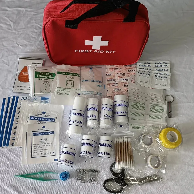 184-Piece First Aid Kit – Portable Emergency Medical Supplies for Outdoor and Home Use