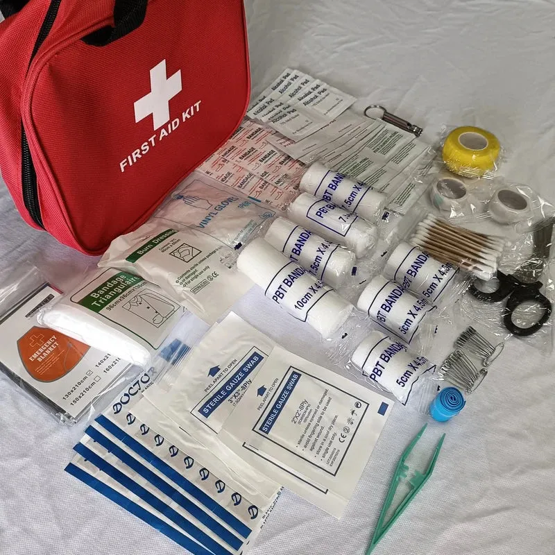184-Piece First Aid Kit – Portable Emergency Medical Supplies for Outdoor and Home Use