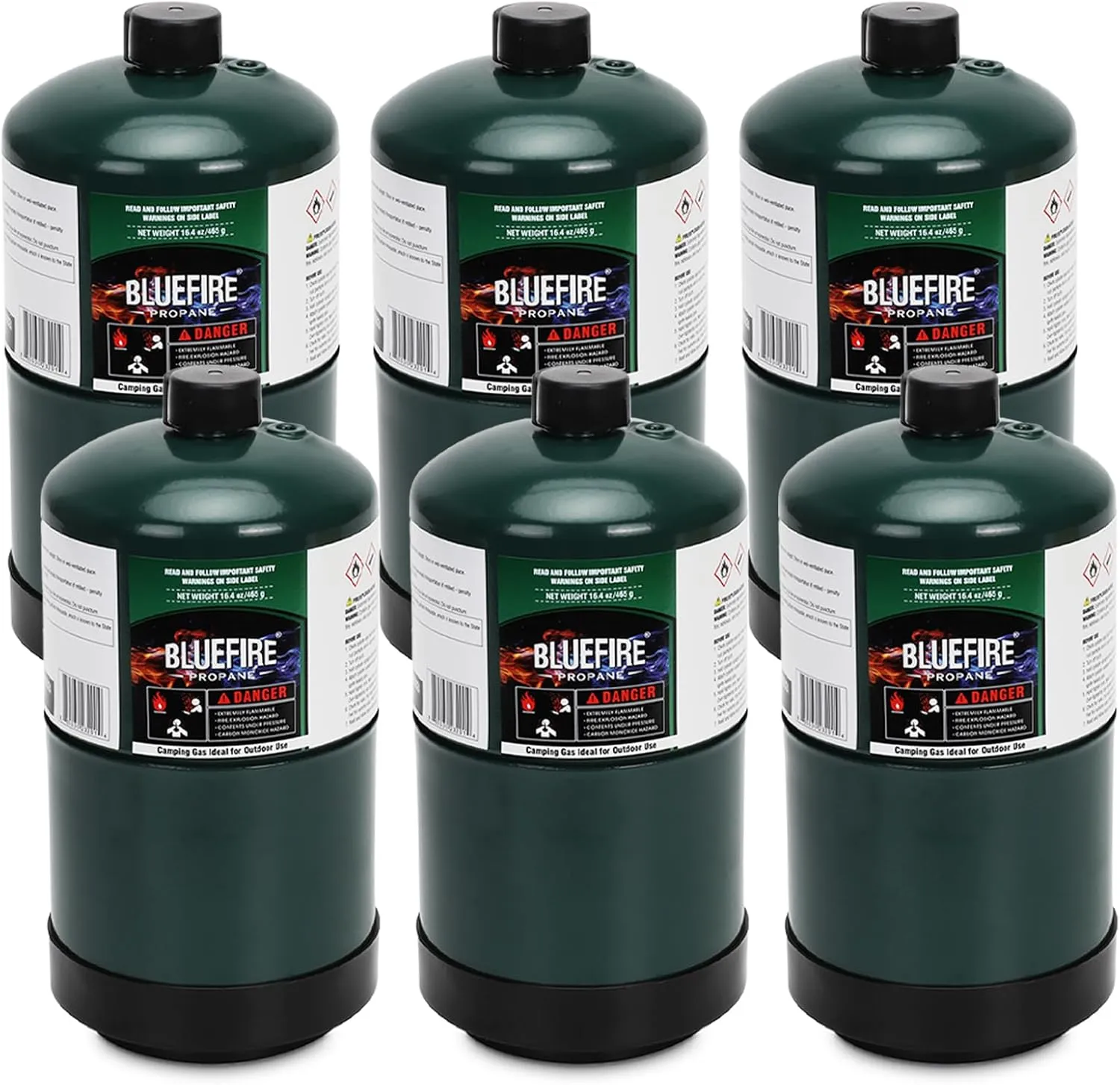 1lb Propane Replacement Fuel Camping Gas Cylinder Propane Tank Small Propane Tanks for Camping Stove Torch Lamp Heater Gas Stove Burner Cooking 1lb Propane Tank (6 Pack)