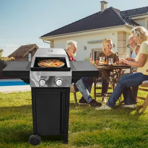 2 Burner Gas Grill & Pizza Oven for Outdoor Cooking, Camping and Tailgating