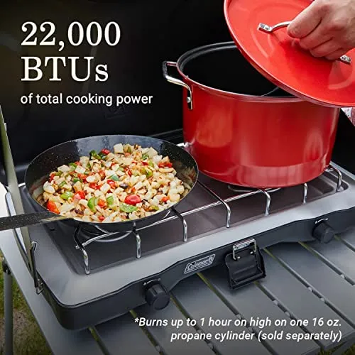 2-Burner Propane Camping Stove, Portable Camping Grill/Stove