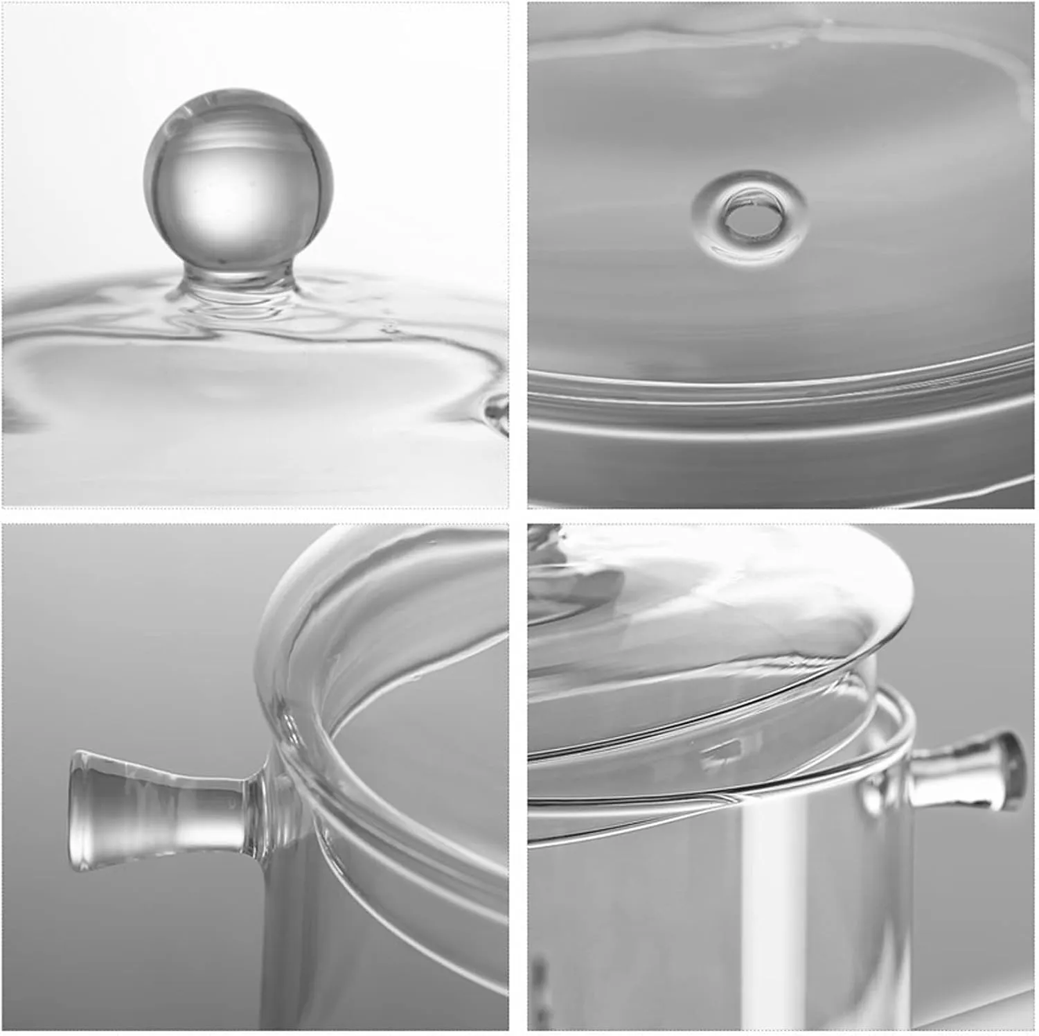 2 L/ 67 Fl Oz Clear Glass Pots for Cooking with Lids Saucepan with Cover Simmer Pot Milk Pot Heat-Resistant Glass Stovetop Pot And Pan with Lid, Soup, Milk, Baby Food