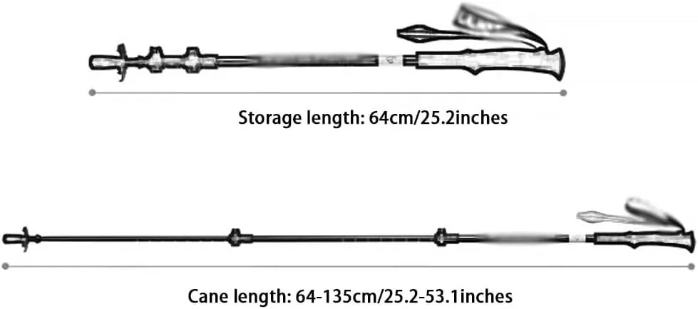 2-Pack Compact Trekking Poles, Aluminum Alloy   Carbon Fiber, Adjustable Outdoor Walking Stick, for Men, Women