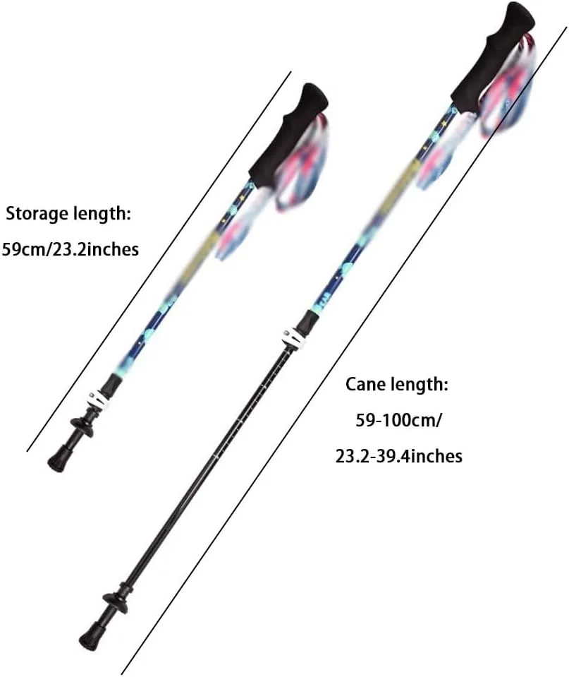2-Pack Lightweight Telescopic Walking Sticks, Shock-Absorbent Hiking Poles, Trail Running Poles for Beginners, Carbon Fiber Shaft