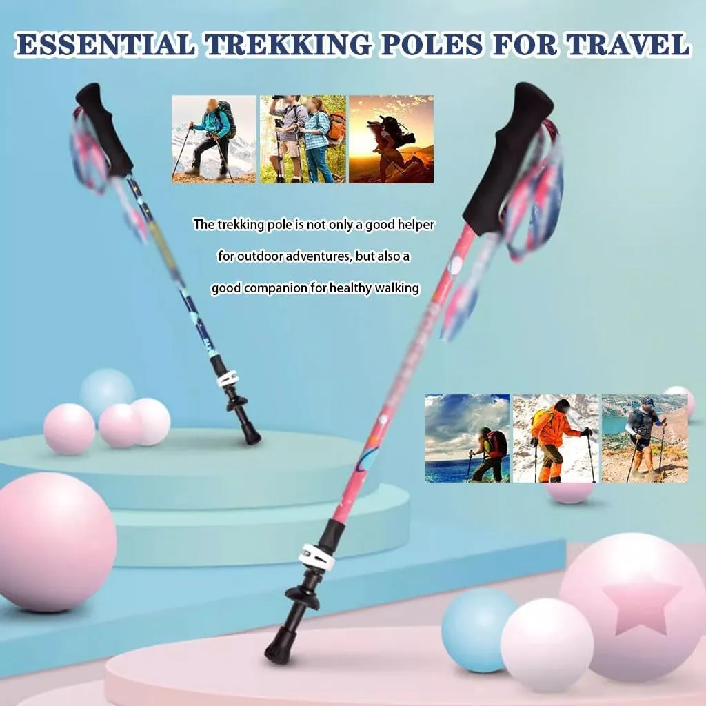 2-Pack Lightweight Telescopic Walking Sticks, Shock-Absorbent Hiking Poles, Trail Running Poles for Beginners, Carbon Fiber Shaft