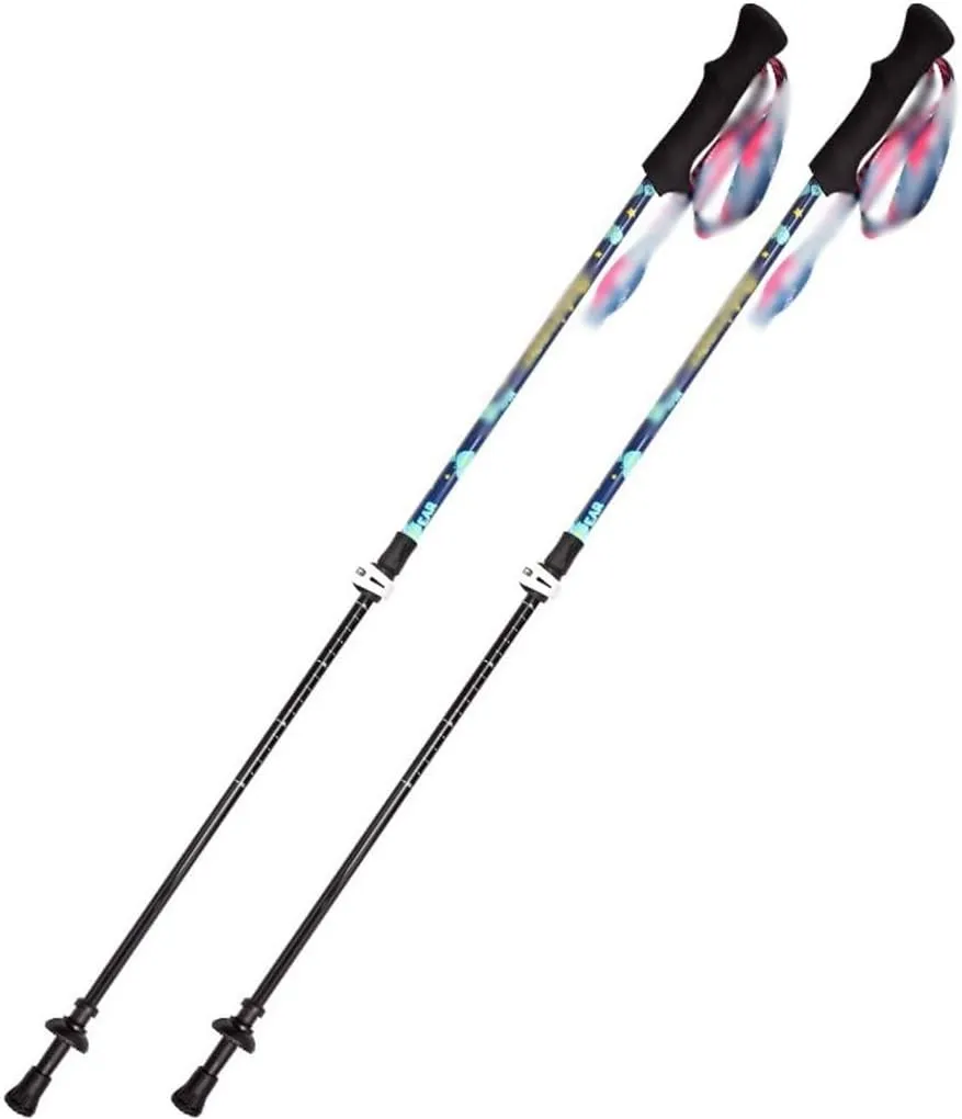 2-Pack Lightweight Telescopic Walking Sticks, Shock-Absorbent Hiking Poles, Trail Running Poles for Beginners, Carbon Fiber Shaft