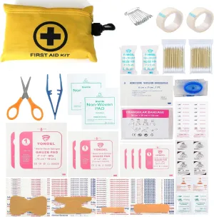 2 Packs 151 Pcs First Aid Kits Small for Survival Emergency Trauma Military Tactical Medical School Office Home Hunting Camping Hiking Fishing IFAK EMT Bag