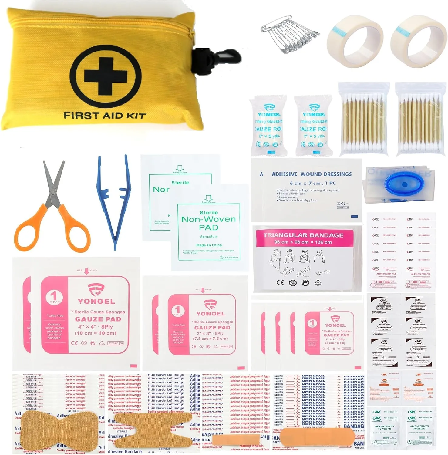 2 Packs 151 Pcs First Aid Kits Small for Survival Emergency Trauma Military Tactical Medical School Office Home Hunting Camping Hiking Fishing IFAK EMT Bag