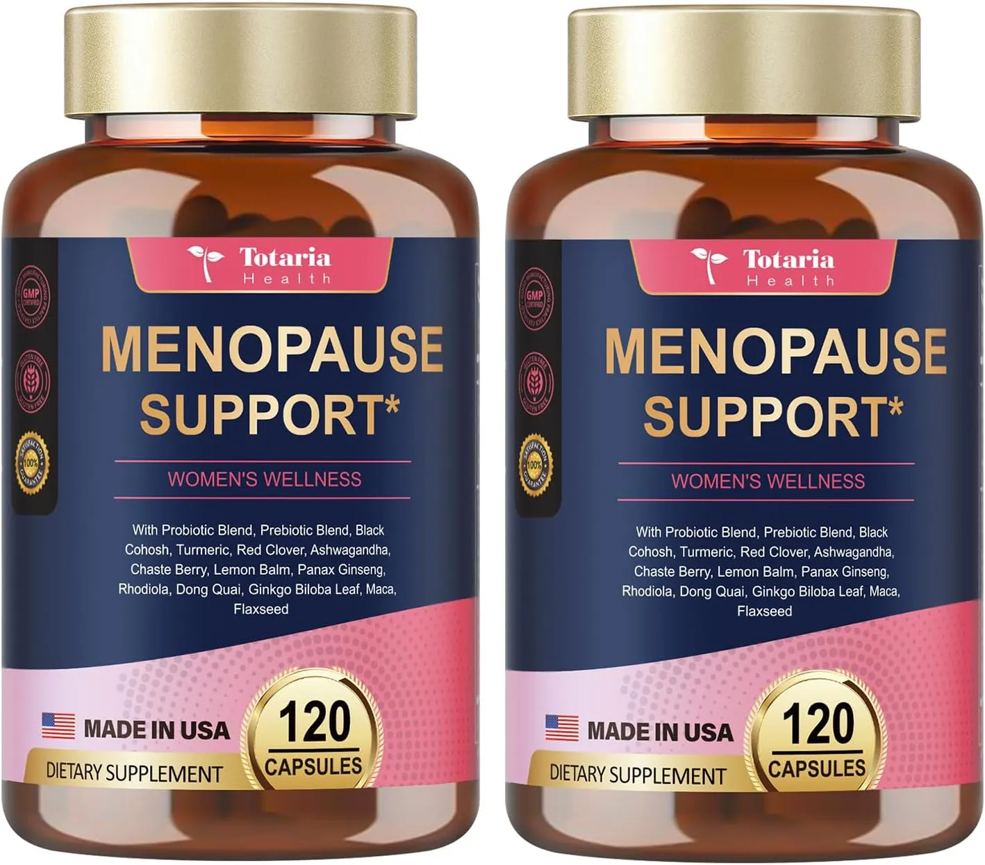 (2 Packs) 40-in-1 Menopause Supplements for Women, Multibenefit & Complete Black Cohosh for Hot Flashes, Night Sweats & Hormone Balance, w/ Probiotics, DIM, Vitex, Dong Quai, Red Clover and More