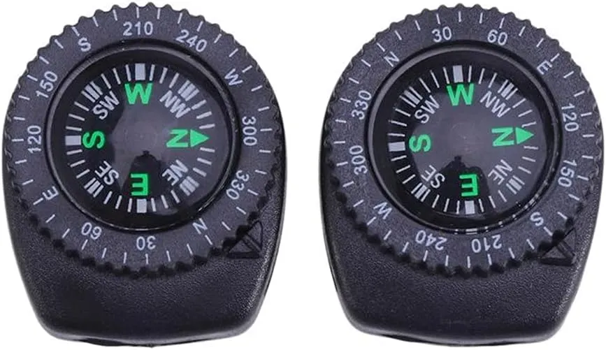 2 PCS Detachable Compass Waterproof Portable Compass Camping Compass Survival Tools for Watch