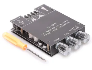 200W Bluetooth 5.0 Stereo Power Audio Amplifier Board with Treble and Bass Control 2.0 Channel Mini Wireless High Power Digital Amp