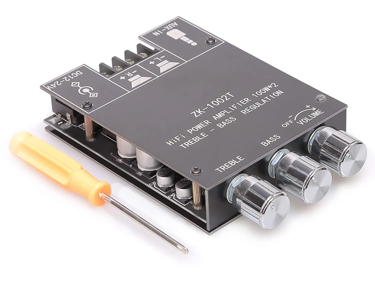 200W Bluetooth 5.0 Stereo Power Audio Amplifier Board with Treble and Bass Control 2.0 Channel Mini Wireless High Power Digital Amp