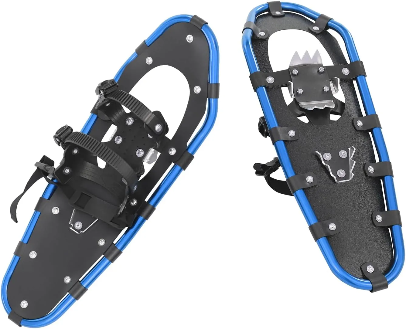 21/25/ Inches Lightweight Snowshoes 3-in-1 Aluminum All-Terrain Snow Shoes Kit with Steel Toe Crampons, and Heel Lifters for Winter Hiking for Adults Men Women