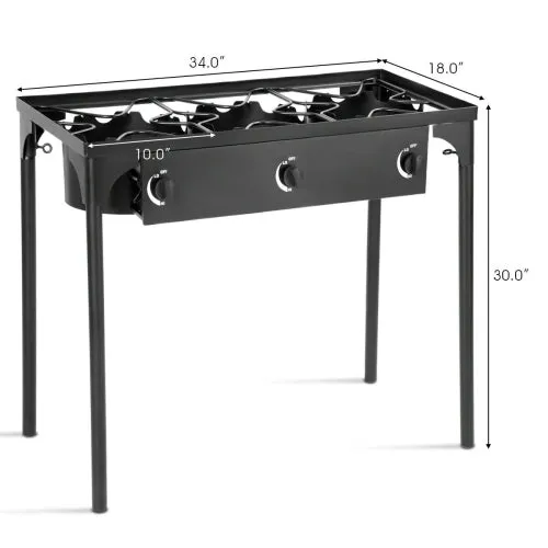 225000-BTU Outdoor Portable Propane 3 Burner Gas Cooker