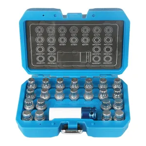 23pcs Wheel Lock Nuts Removal Kit for VW Volkswagen - Lug Nuts Screw Remover Socket Set With 1/2 Inch (12.7mm) Adapter - Compatible With VW Vehicles