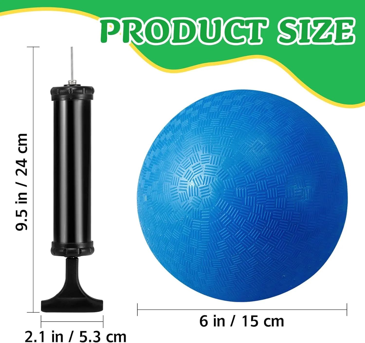24 Pcs Playground Balls,6 Inch Inflatable Dodge Balls,Sport Bouncy Balls with a Hand Pump,Dodgeball Balls for Indoors Outdoors Ball Games,Gym,School,Camps,Picnic