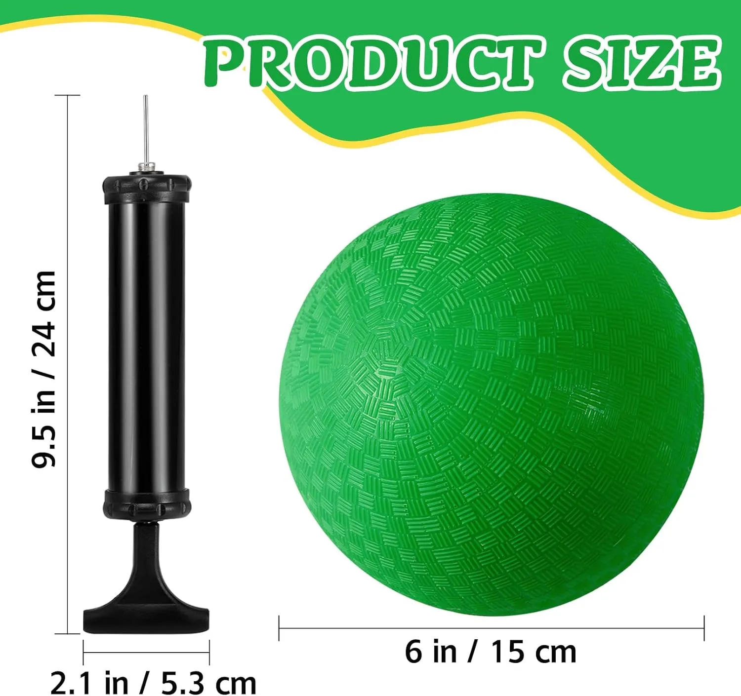 24 Pcs Playground Balls,6 Inch Inflatable Dodge Balls,Sport Bouncy Balls with a Hand Pump,Dodgeball Balls for Indoors Outdoors Ball Games,Gym,School,Camps,Picnic