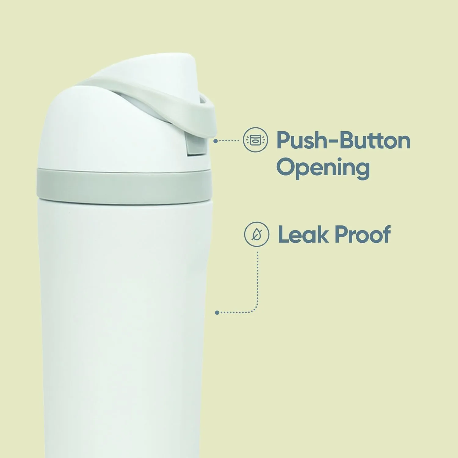 24oz Insulated Stainless Steel Water Bottle with Straw for Sports and Travel, BPA-Free Sports Water Bottle (Off white)