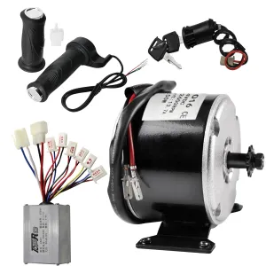 24V 250W Brush Motor Kit with Twist Throttle and Key Lock Switch for Razor MX350/MX400/E300/E325, Pocket Rocket, Mini Choppers, Go-Karts, Electric Scooters, E-Bikes – MY1016 Motor, 2750 RPM