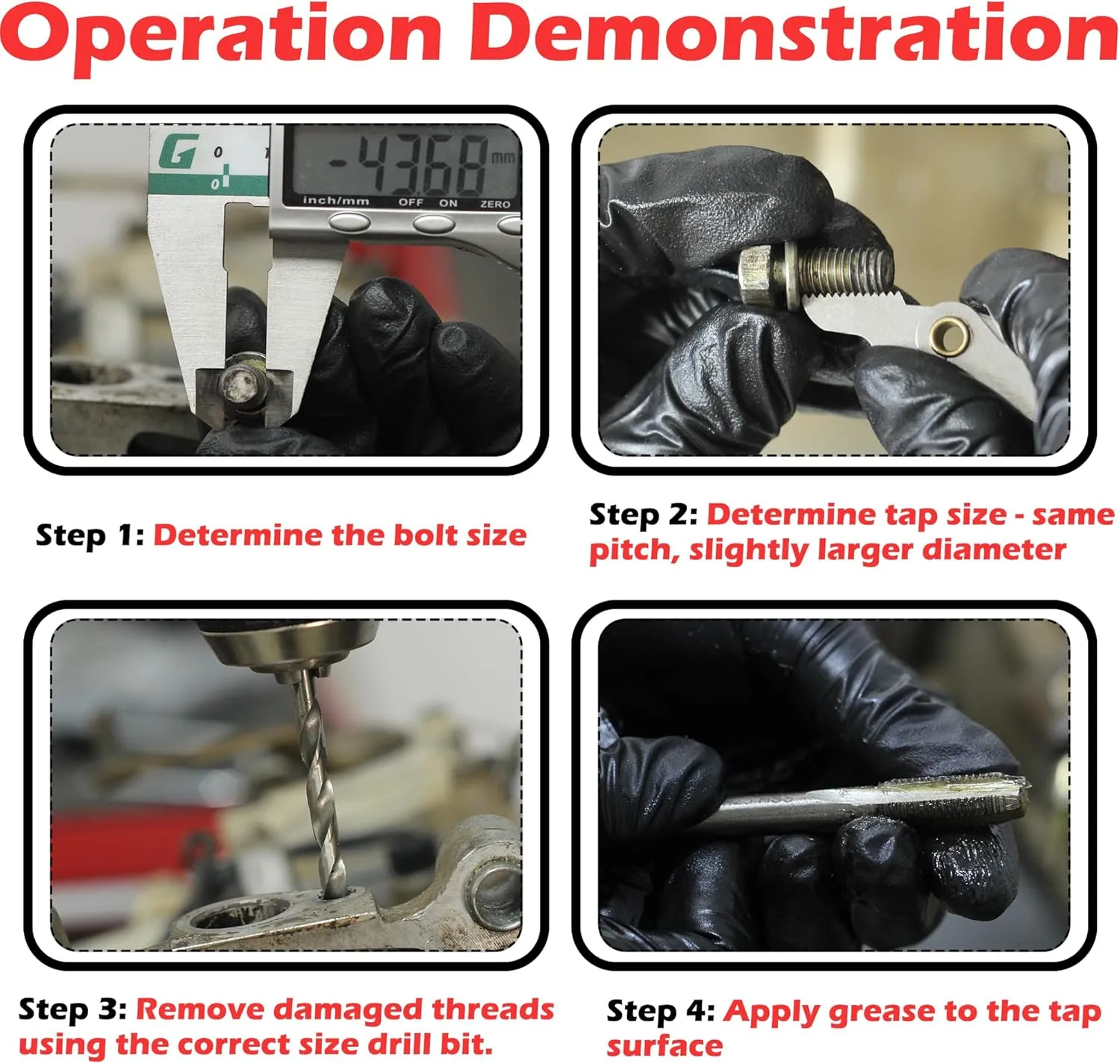 261 Pieces Helicoil Thread Repair Kit HSS Drill Helicoil Kit with Metric and SAE M5 M6 M8 M10 M12 1/4" 5/16" 3/8" 7/16" 1/2" Sizes