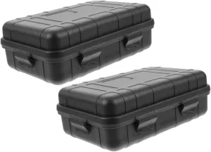 2pcs Camping Storage Box Shockproof Container for Outdoor Survival Food-grade Sealable Case for Emergency Preparedness Hiking Multi-functional