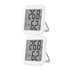2pcs Digital Thermohygrometer for Home Office Temperature Humidity Sensor Gauge