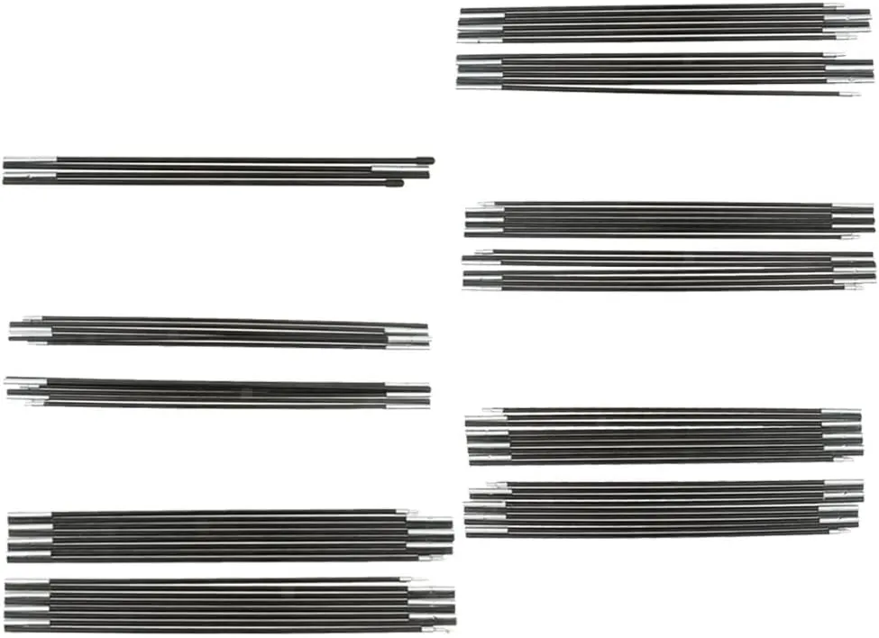 2X Outdoor Tent Pole Fiberglass Tent Tarp Pole Kit for Hiking Camping 1 Pole 4 Section