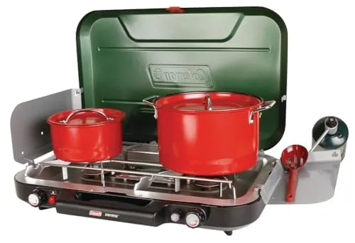 3-Burner Propane Camping Stove w/ InstaStart Ignition-Portable Cooktop