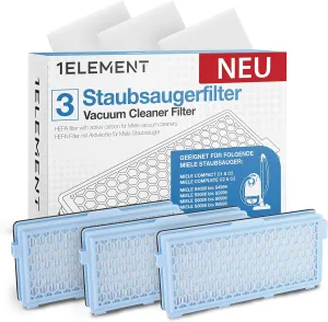 3 Filters for Miele Vacuum Cleaners [Compact C1 & C2, Complete C2 & C3, S8340] – 3 HEPA Filters & 3 Motor Filters for S4000, S5000, S6000 & S8000 Series – Replaces SF-HA 50