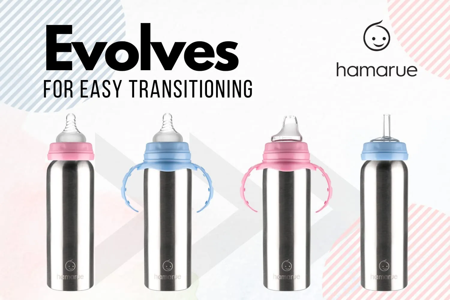 3-in-1 Stainless Steel Sippy Cups for Toddlers | Non-Toxic Insulated Stainless Steel Baby Bottle | Straw Cup with Removeable Handles | Plastic Free Liquid Transfer (8 oz, Blue)