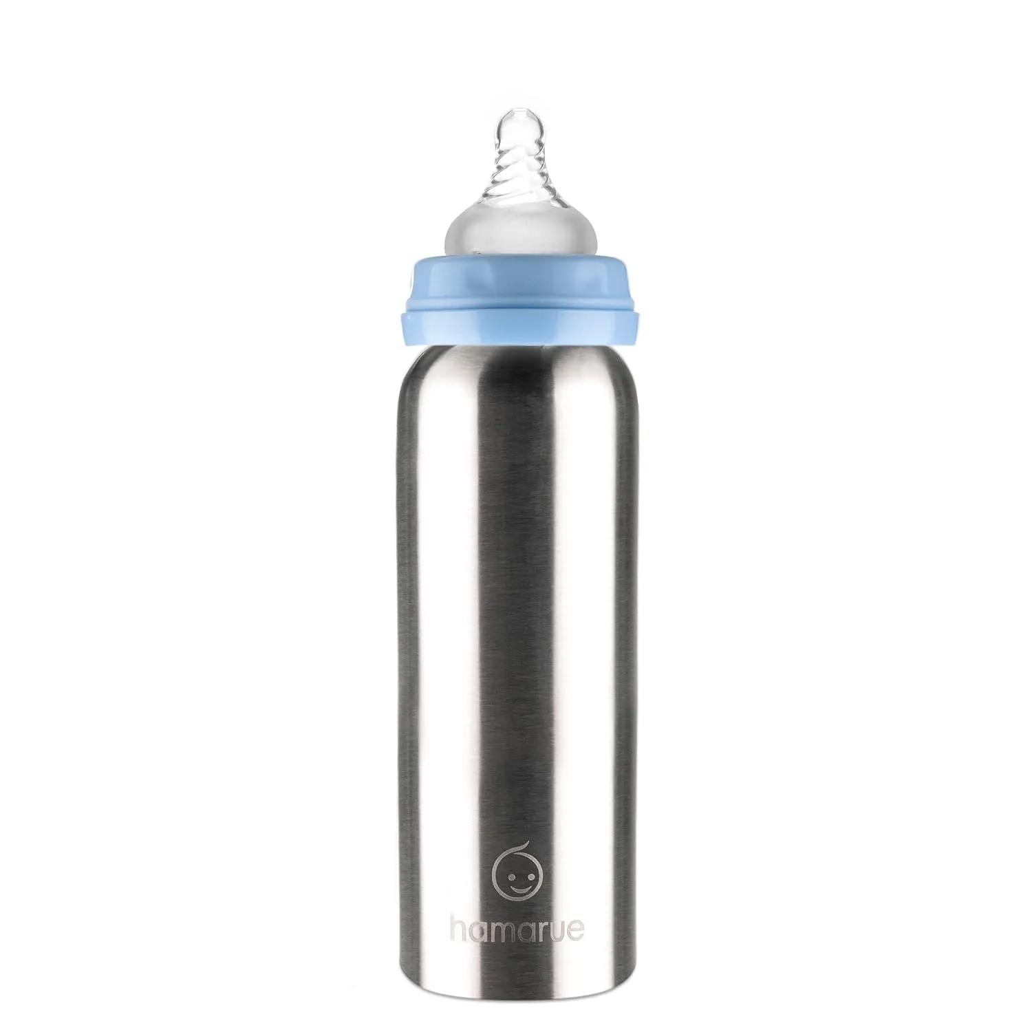 3-in-1 Stainless Steel Sippy Cups for Toddlers | Non-Toxic Insulated Stainless Steel Baby Bottle | Straw Cup with Removeable Handles | Plastic Free Liquid Transfer (8 oz, Blue)
