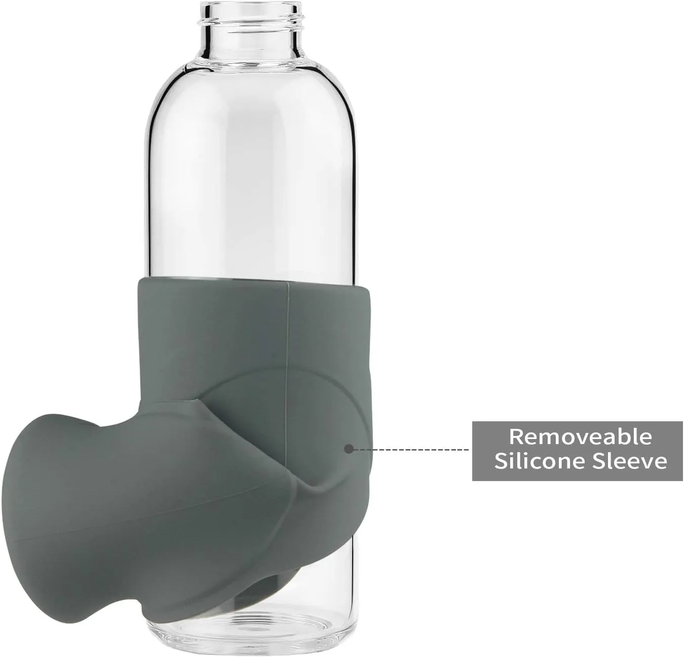 32 OZ Borosilicate Glass Water Bottle BPA Free Reusable Glass Drinking Bottle with Silicone Sleeve and Stainless Steel Lid