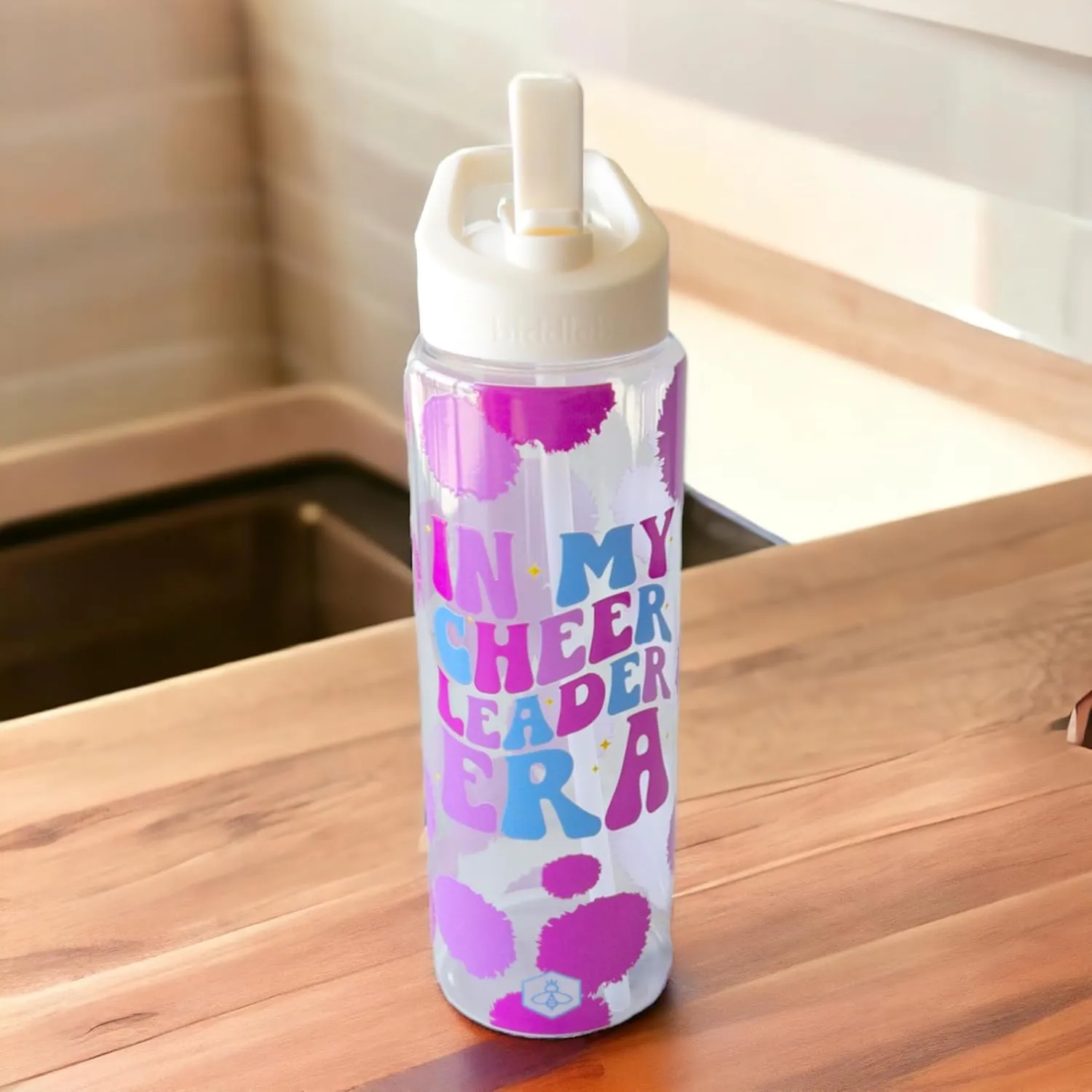 32oz Cheerleader, Dance and Gymnastics Water Bottle with Straw Lid, BPA-Free Reusable Bottle (In My Cheerleader Era)