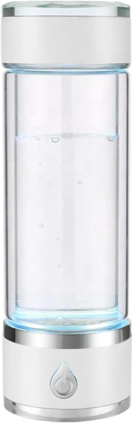380ml Hydrogen Rich Water Cup, Hydrogen Water Bottle Generator, SPE/PEM Electrolysis Technology, Hydrogen Content up to 1000-5000PPB, with Inhaler Adapter