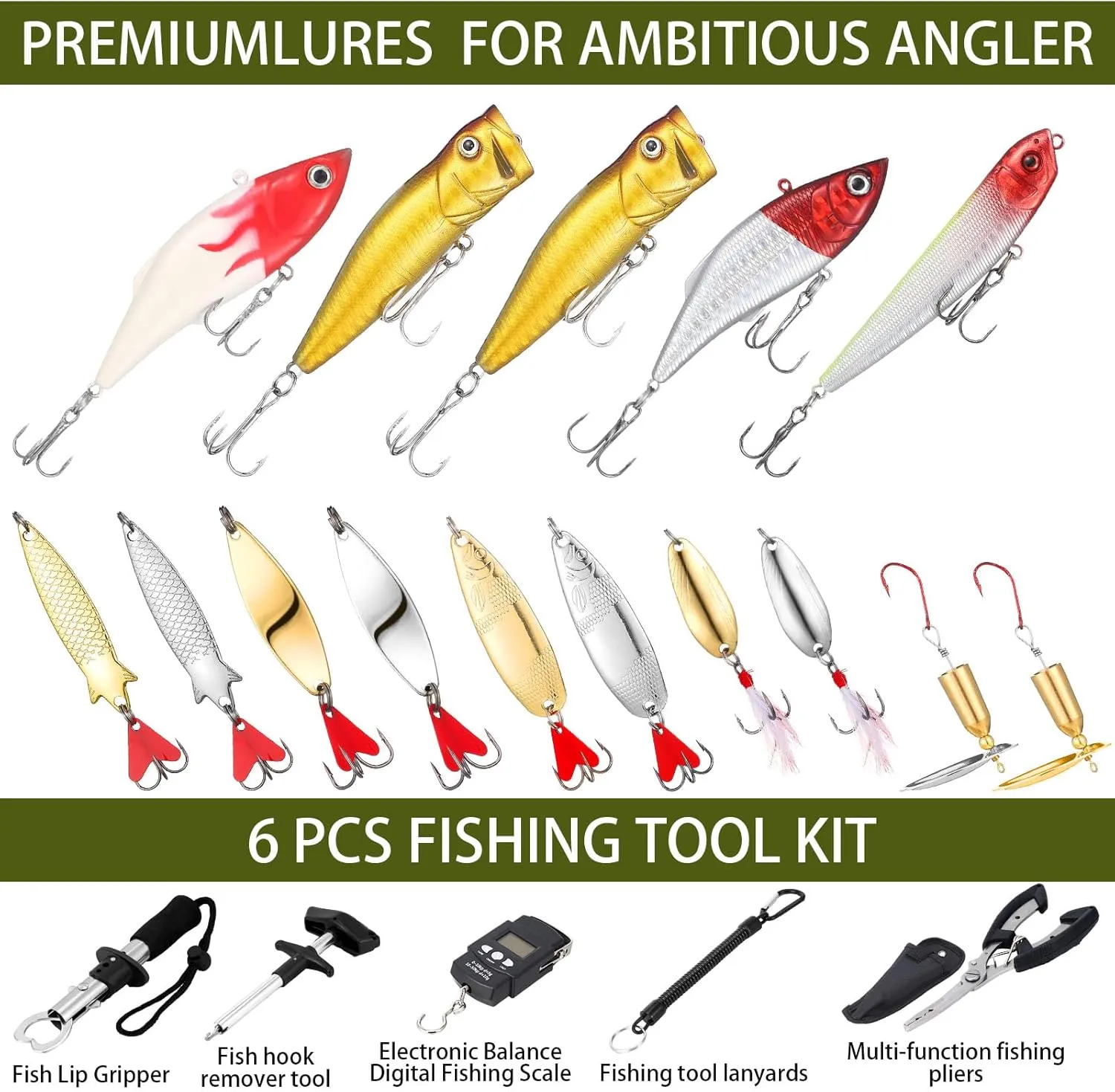 393 Pcs Fishing Tool Kit with Backpack, Tackle Boxes, Pliers, Bait Lure, Gear, Fish Hook Remover for Men, Women, Outdoor